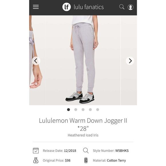 lululemon athletica Other - Lululemon Warm down Joggers-Size4 #38